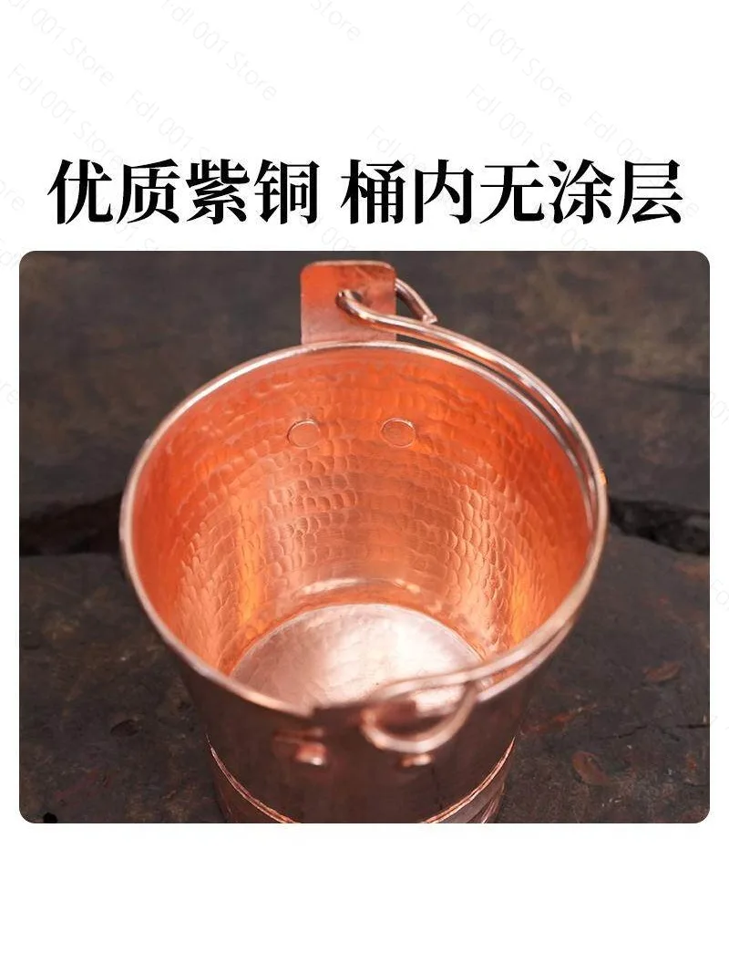 2026 Copper thickened bucket tea washing household tea residue, kung fu tea ceremony accessories tea tank cup washing