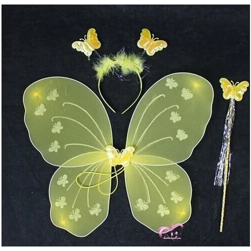 Aydınlı Party Costume Butterfly Wing Set Yellow Color