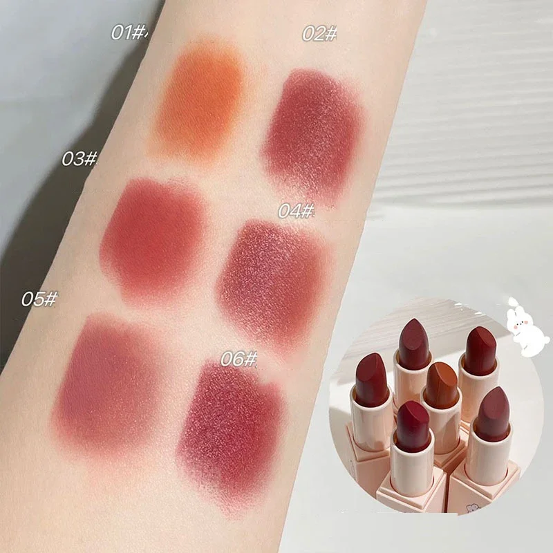 Heallor Matte Cute Lipstick Long Lasting Sexy Bright Red Lip Tint Balm Moisturizing Velvet Nude Lipstick Enhances Complexion Cos