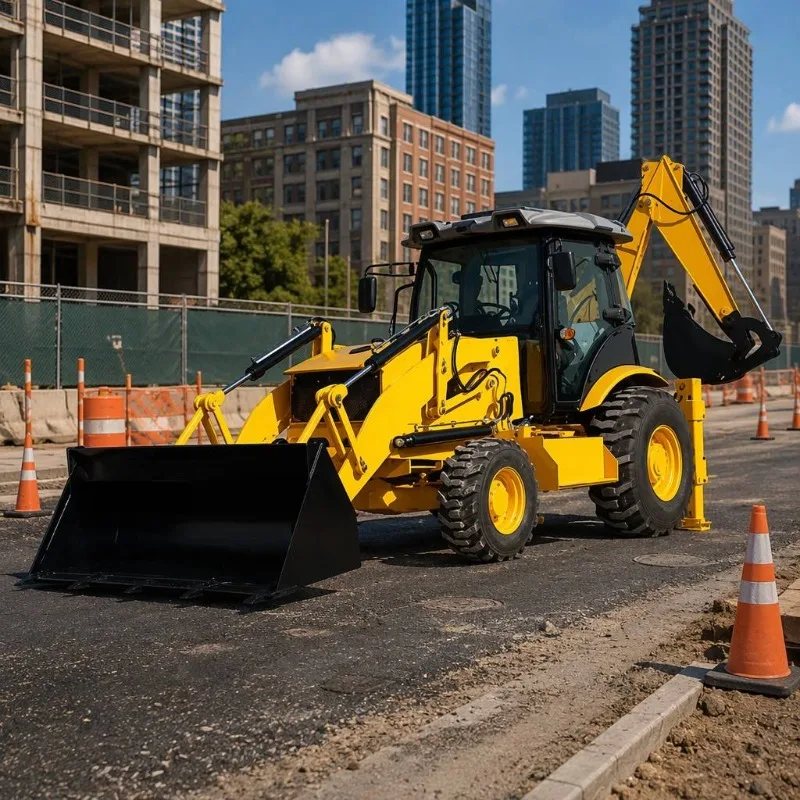 Backhoe Loader with Front Bucket Tractor Loader Backhoe 4x4 for Construction Farm Work Use Site Project Work Use