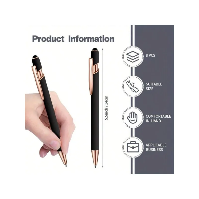 6-point pen set, exquisite and cute style, suitable for schools, teenagers and women, personalized round ballpoint pen gift view 3
