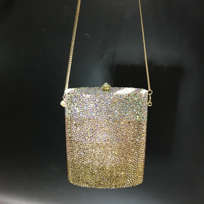 

Mixed Color Wine Jug Shape Diamond Bag Crystal Full Diamond Dinner Handmade Diamond-encrusted Women's Clutch Bag Handbag Wedding