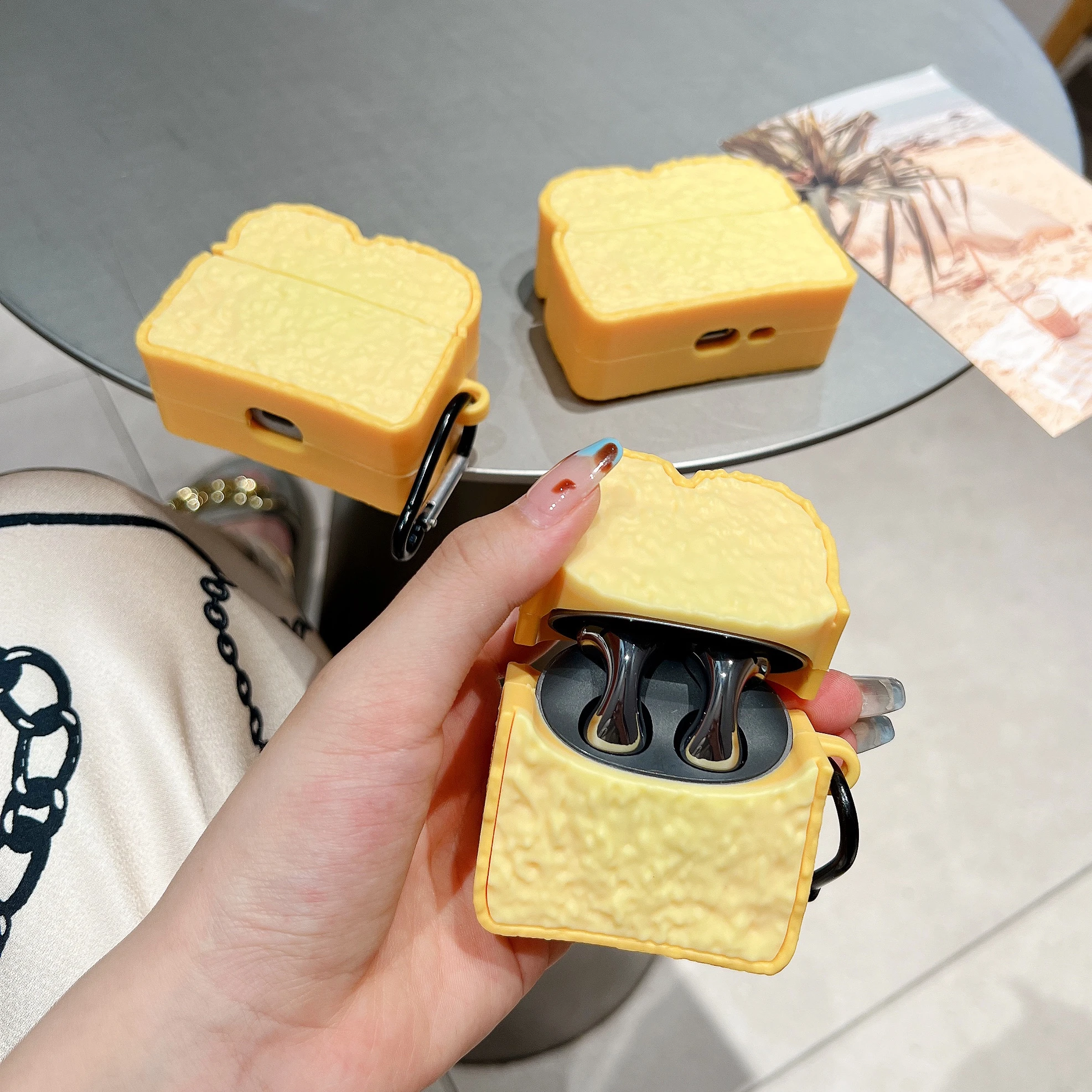 for Sony WF-1000XM5 Case Protective Toast Silicone Cute Cartoon Covers WF1000XM5 1000XM5 Bluetooth Earphone Shell Headphone