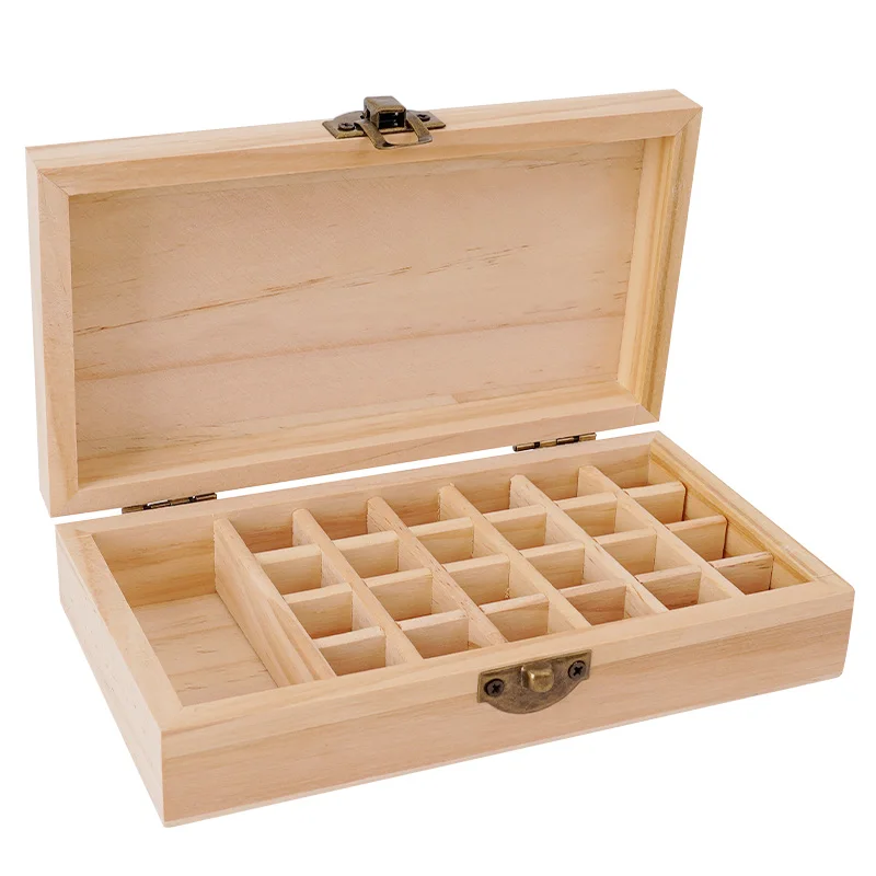 

Essential Oil Storage Box, Large Capacity, Pure Solid Wood, 25 Grid, 15 ml