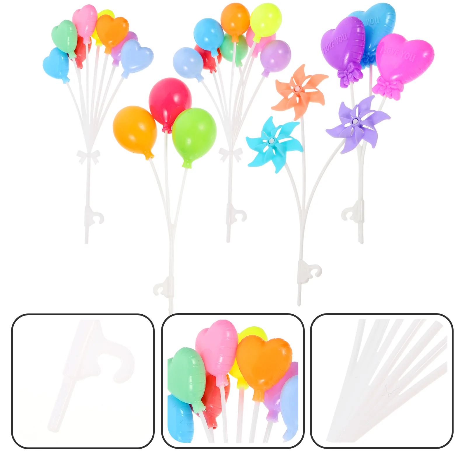 

5 Strings Top Hat Accessories Balloon Baby Toys Dolls for Kids Pp Balloons Design Cake Picks