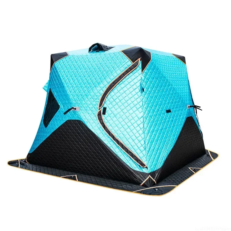 

3-4 thick four story winter fishing tent with cotton for cold and warm outdoor camping and fishing equipment, snow fishing house