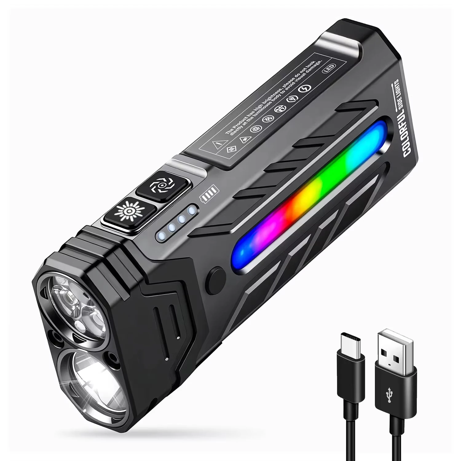 5200 Lumen innovative, leistungsstarke Taschenlampe, tragbare LED-Taschenlampe mit Magnetfunktion, perfekt für Wander- und Campingabenteuer