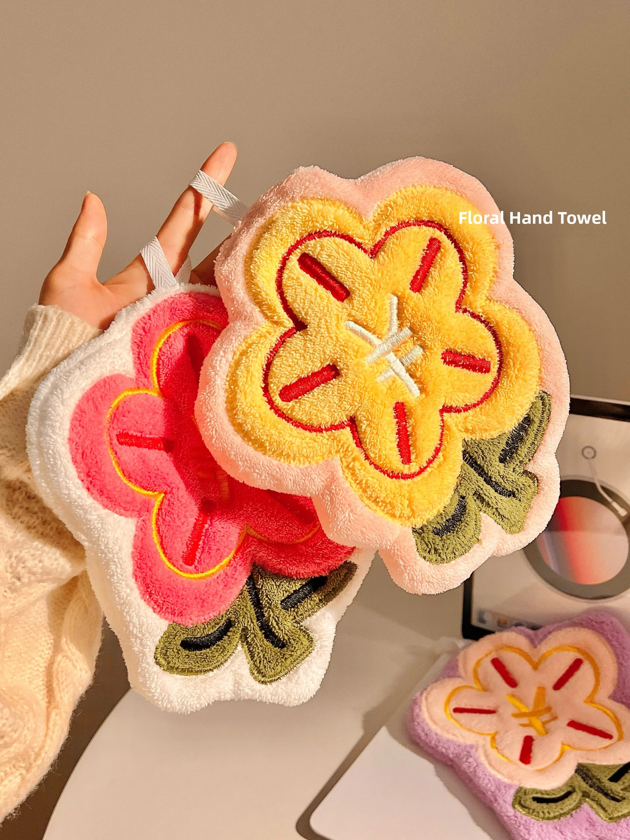 

Qui Dry Absorbent Kitchen Towels Wall Hanging Hand Towels Cute Batoom Towels Household Personal Cleaning Tools
