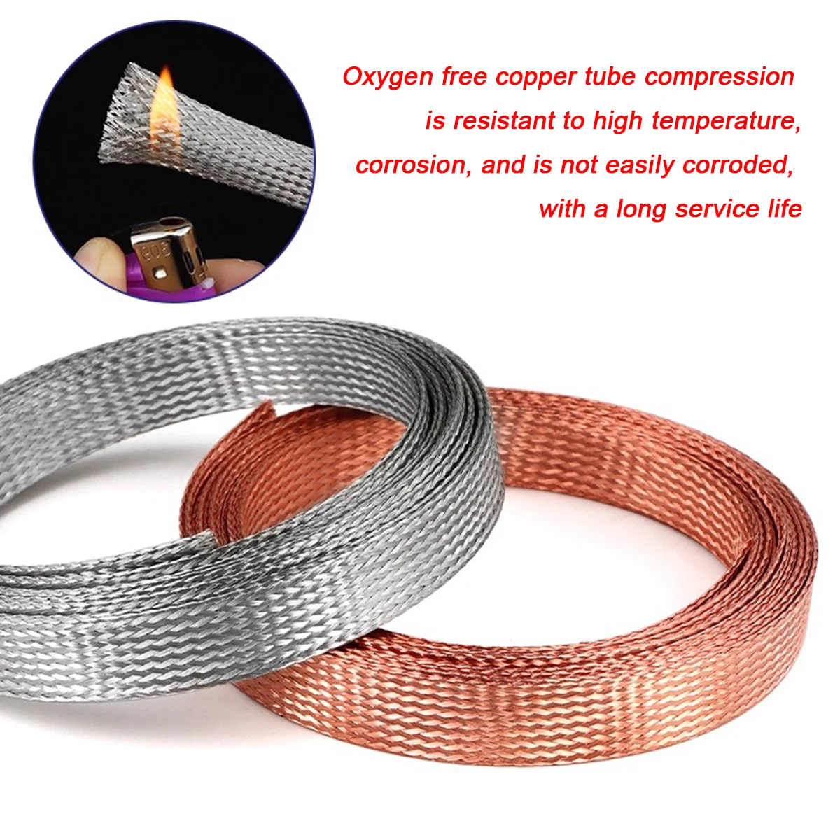 

Tin Plated Copper Wire Metal Braided Mesh Encrypted Cable Shielding Mesh Length: 1 Meter