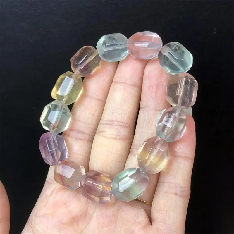 

Natural Fluorite Freeform Bead Bracelet Women Purple Crystal Energy Reiki Healing Bangle Jewelry Holiday Gift