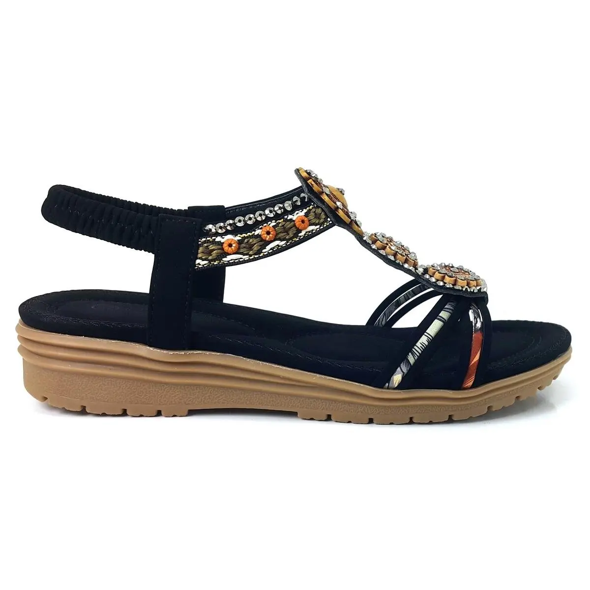 Custom and Comfortable Black Guja 12011 24YS Women's Daily Sandals With 2024 Trend New Season Model Polyurethane Shoes