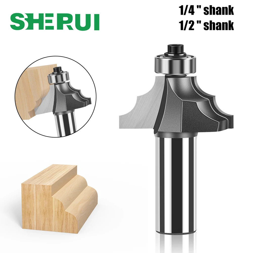 1pc 1/4in 1/2in 6mm 12mm Shank Molding Router Bit Edge-forming Router Bit Door knife Tenon Cutter Woodworking Tools