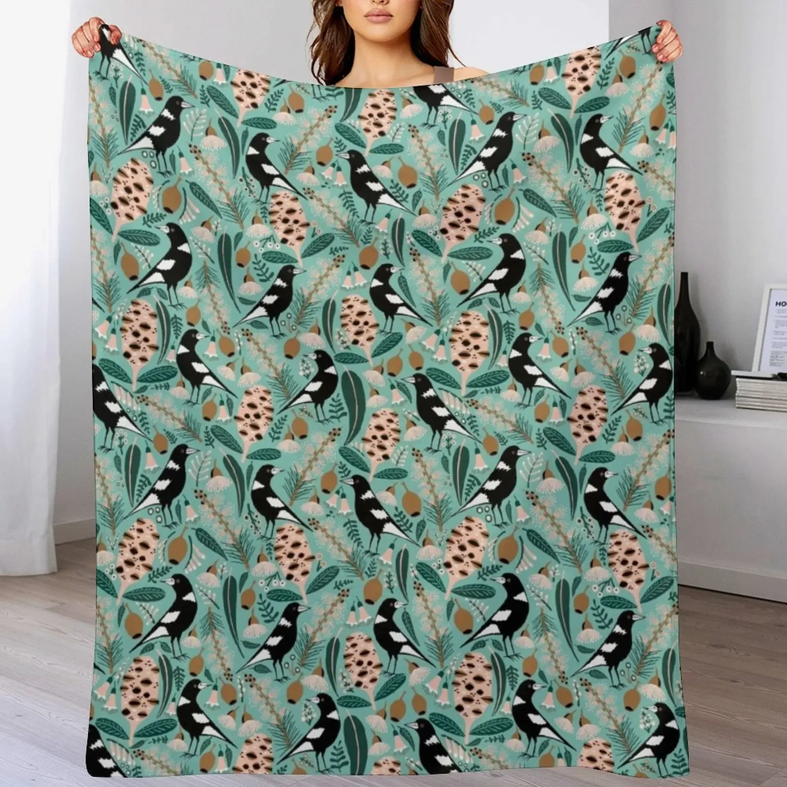 

Australian bush magpies Throw Blanket for sofa Furrys Soft Beds Kid'S Blankets