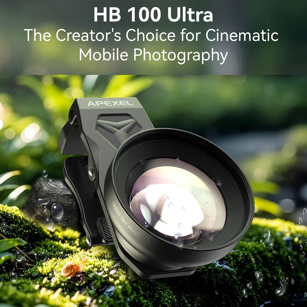 

APEXEL 100 ультра макрообъектив, расширенная версия объектива для смартфона для iPhone 16, 15, 14, 13, 12 Pro, другой телефон