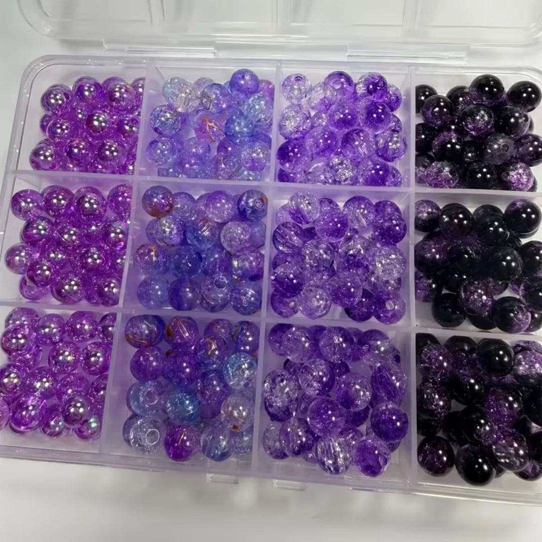 8mm Black Purple Series, Dark Charm Demon, 12 Grid Box Set, Acrylic Beads, Various Styles, DIY Accessories, Hanging Accessories, view 6