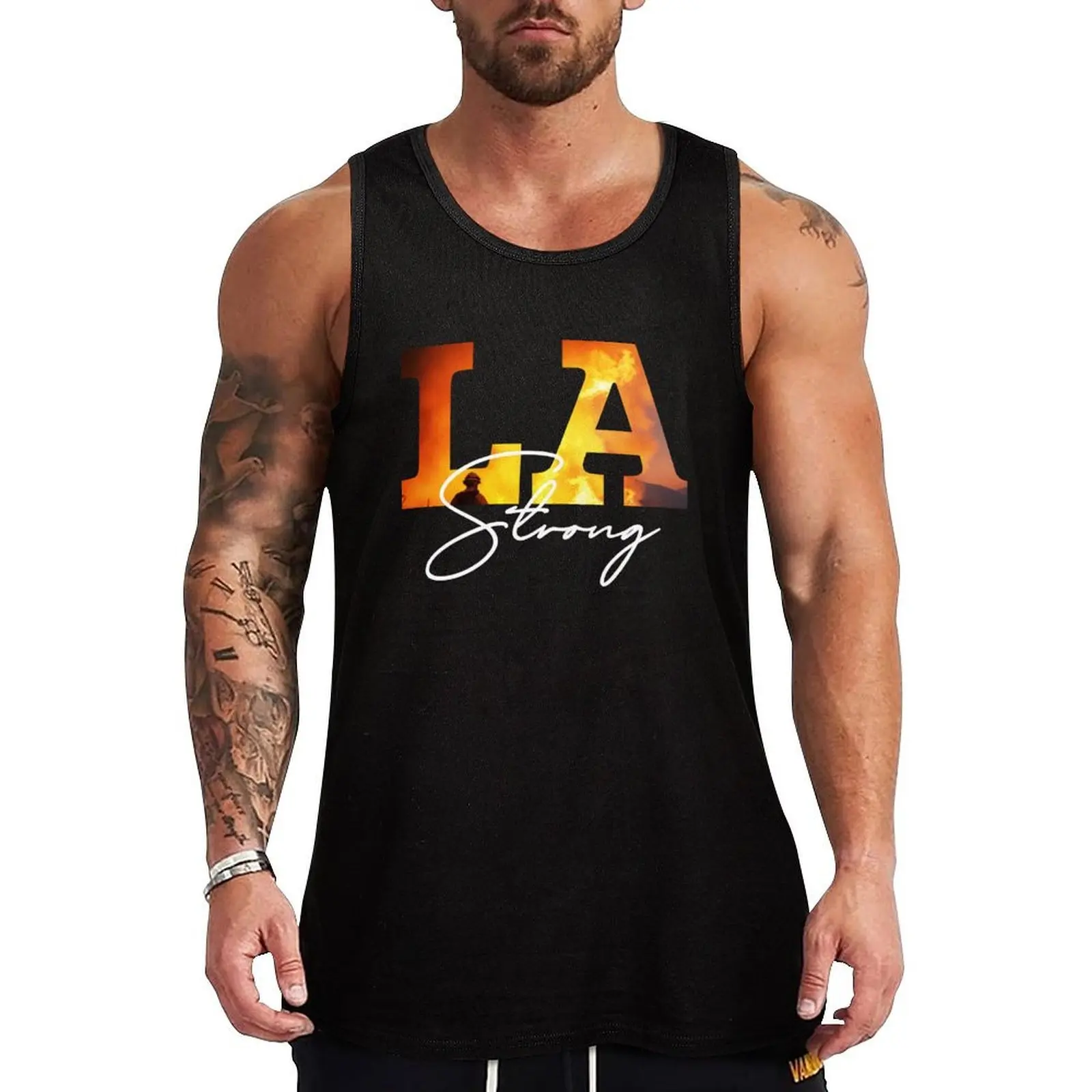 Camiseta Regata LA CALIFORNIA STRONG, Camiseta Casual Urbana, Camiseta Sem Mangas para Streetwear