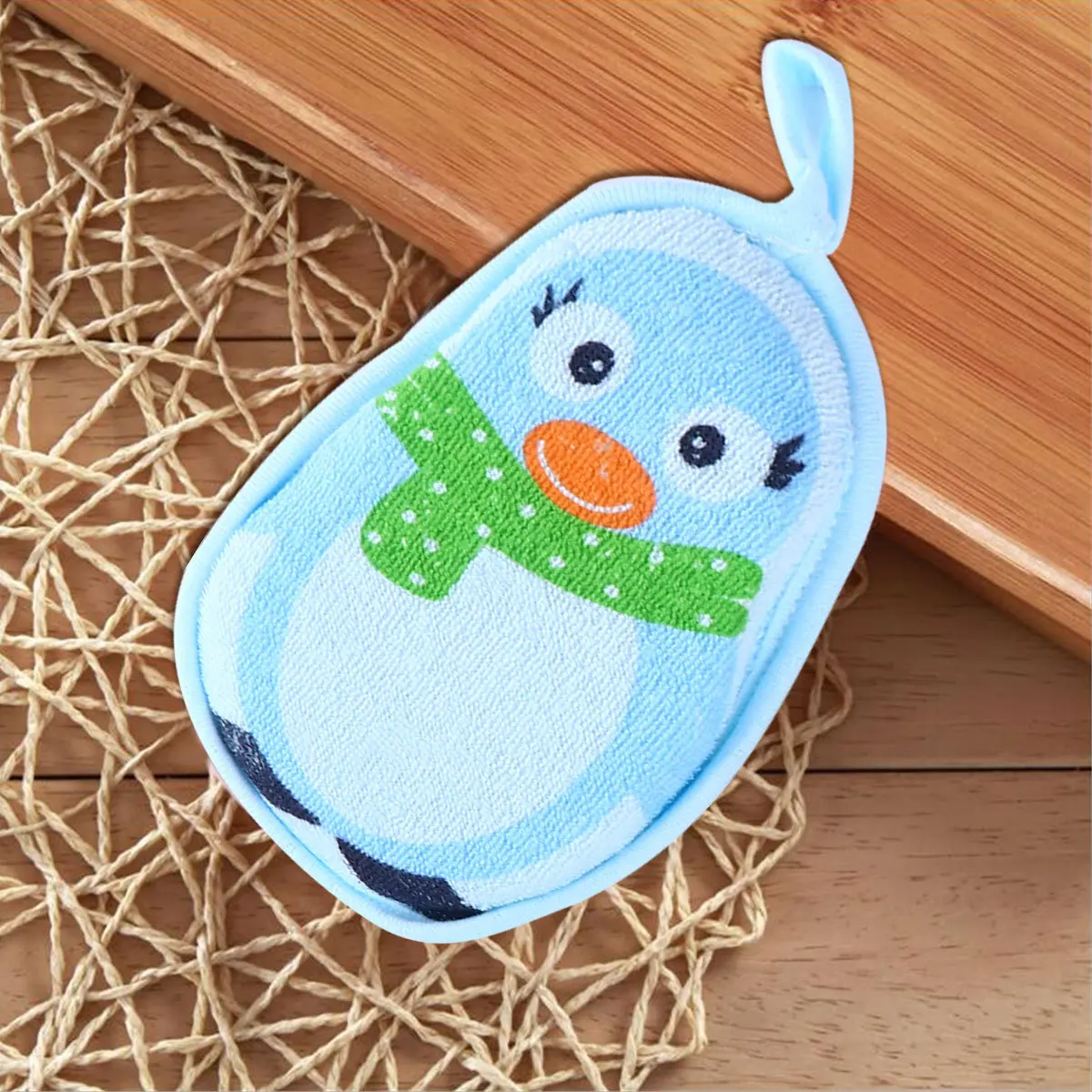 

3Pcs Baby Bath Sponges Cartoon Design Safe Soft Cotton Polyester Small Exquisite Shower Rub Hanging Bathing Balls for Kids