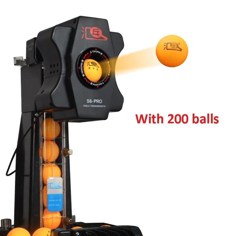 

HUIPANG S6-PRO Table Tennis Ball Serving Robot/Machine Multi-Rotation and Multi-Drop Point Automatic Ball Server With 200 Balls