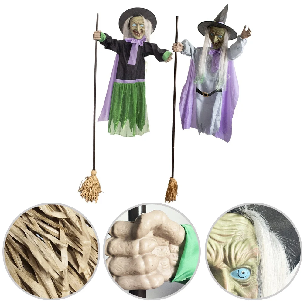 

6FT Animated Halloween Witch Decor Halloween Decoration Garden Broom Witch Decoration Home Decor Decoration Crafts