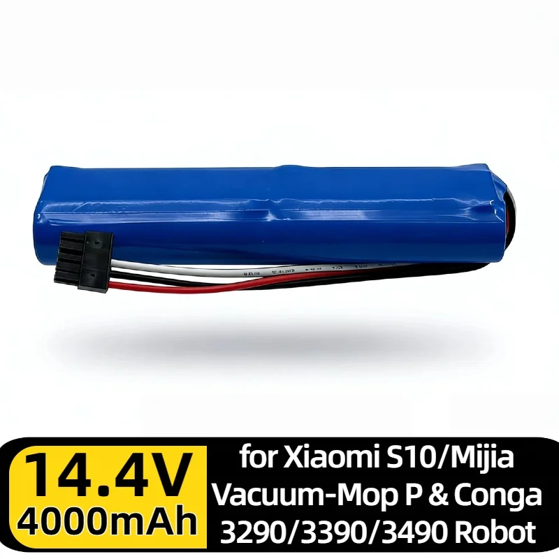 

14.4V 2600mAh Rechargeable Li-Ion Battery – Spare ,for Xiaomi S10/Mijia Vacuum-Mop P & Conga 3290/3390/3490 Robot Vacuum Cleaner