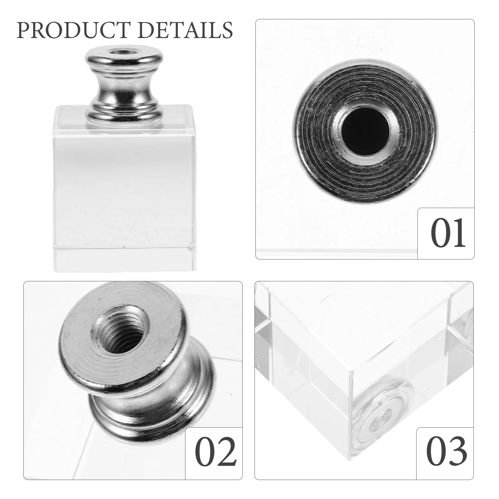 

Crystal Lighting Lamp Accessories Transparent Square Finial Caps for Table Floor Lamps Shade Decor Solid Finials Chic Knob