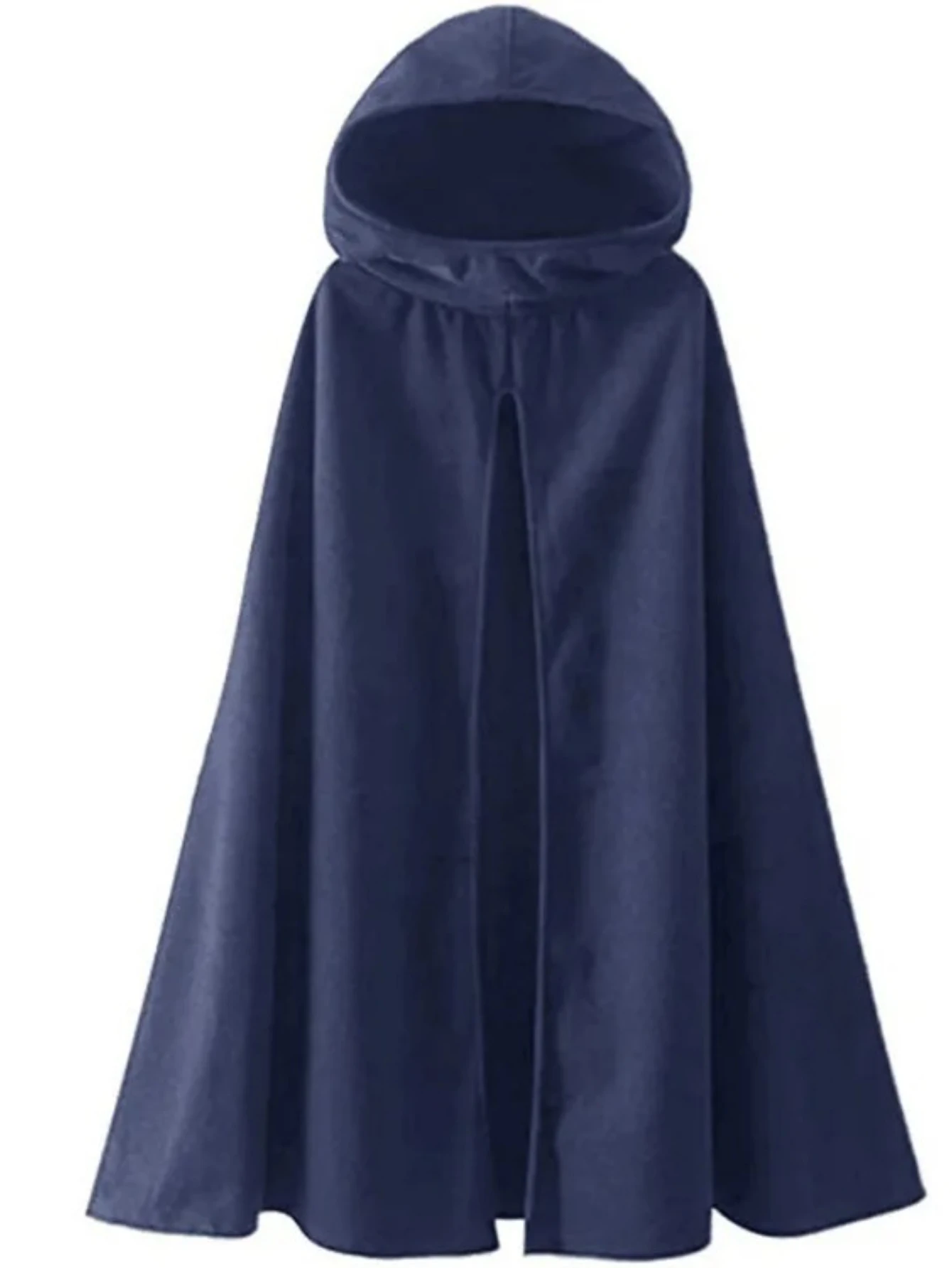 

Высокое качество, однотонный плащ средней длины с капюшоном, накидка на плечо для женщин, осень-зима, новый стиль