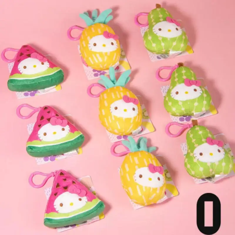 

Japan Sanrio Tropical Fruit Pineapple Watermelon Hello Kitty Plush Doll Cartoon Keychain Ornament Bag Pendant Decoration Gift