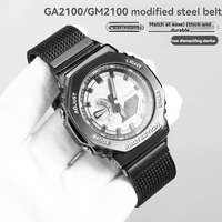 For CasiOak GA2100 GA2110 GM2100 Milan metal mesh belt for Casio GSHOCK GA-2100 GA-2110 GM-2100 modified watchband Men's