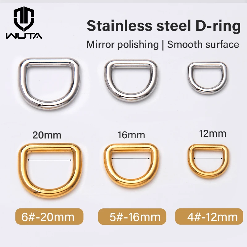 Wuta Edelstahl keine Schnitts telle Messing d Ring Schnalle Hunde halsband Gurtband Handtasche Geldbörse Gürtel DIY Leder Bastel zubehör 1pc