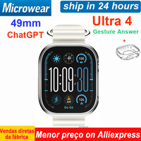 Microwear U4  Smart Watch 10 ChatGPT 49mm GPS Tracker Gesture Control NFC Compass Bluetooth Call Smartwatch Men Women