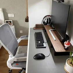 Solid Wood Monitor Stand Black Walnut Desktop Storage Shelf Minimalist Modern Stable Height Increase Rack for Computer Screens