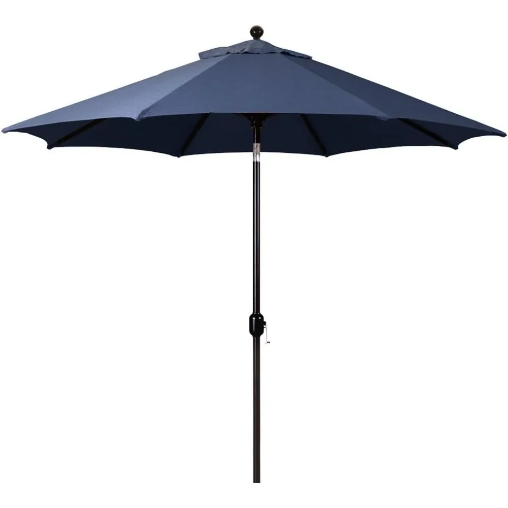 

Роскошный зонт с автоматическим наклоном, 9 футов, черной рамой и темно-синей тканью от солнца, гарантия с удлиненной рамой в комплекте.