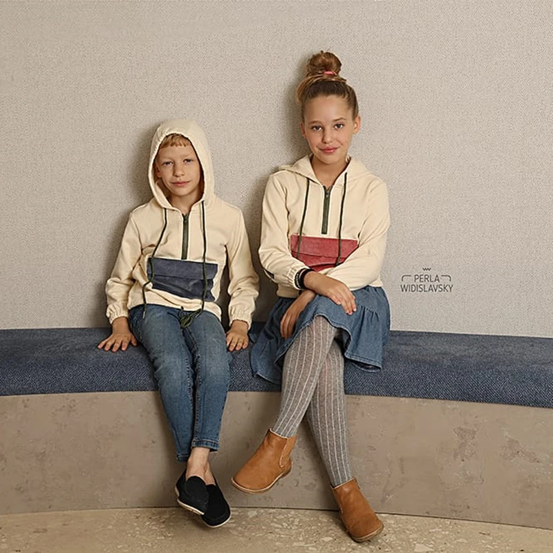 2024 AW Mail\'s Brother Sister Sudaderas con capucha a juego con cordón Sudadera con capucha de manga larga para niños y niñas