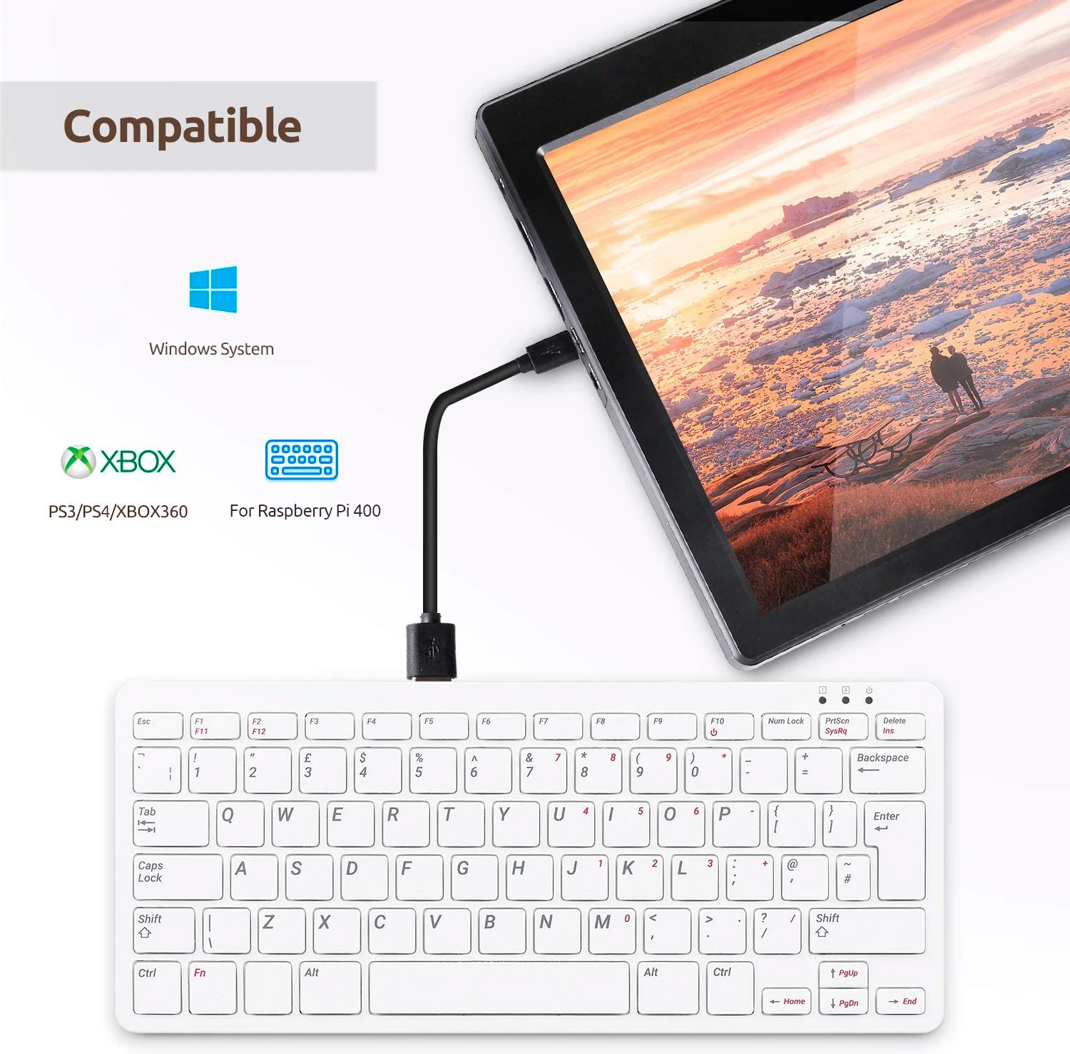 SunFounder portátil HDMI Gaming Monitor, 13.3 Polegada IPS Display para Raspberry Pi, PS3 4, WiiU, Xbox 360, Windows 7, 8, 10, 1920x1080