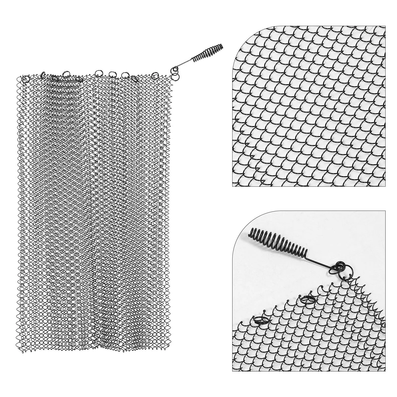

2Pcs Fireplace Mesh Screen Curtain 24x20 Metal Decorative Mesh Panels Indoor Fire Pit Screen Hearth Protection
