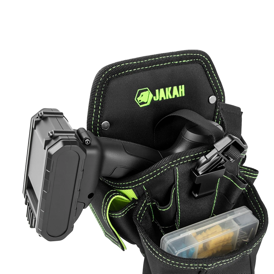 JAKAH Robuste Elektriker-Werkzeugtasche mit großem Fach, Werkzeuggürteltasche, Bohrerholster, Elektriker-Tasche HL060 – Detail 8