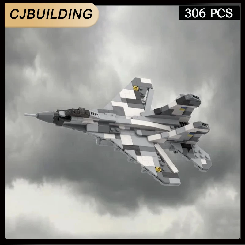 Militarys Weapons 1:65 Ukrainian MiG-29 Attack Fighter Series MOC Building Blocks Aircraft Model Toys Brick  Gifts MOC-104205