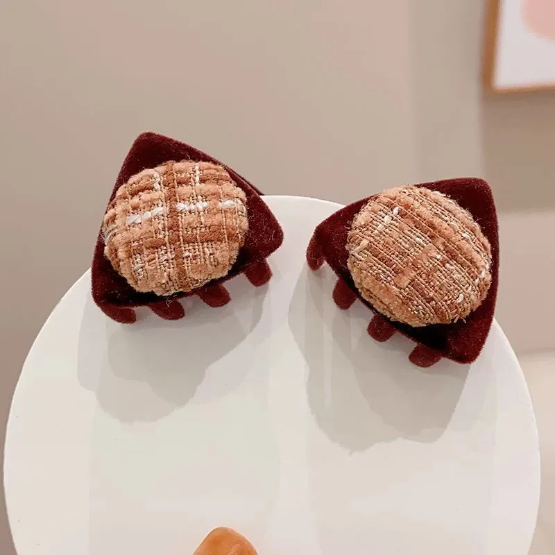 2 Stück Mädchen kleine Dreieck süße Katze herzförmige Stern Haarspangen Creaseless Styling Klaue Clips für Kinder Haarschmuck Geschenk – Detail 7