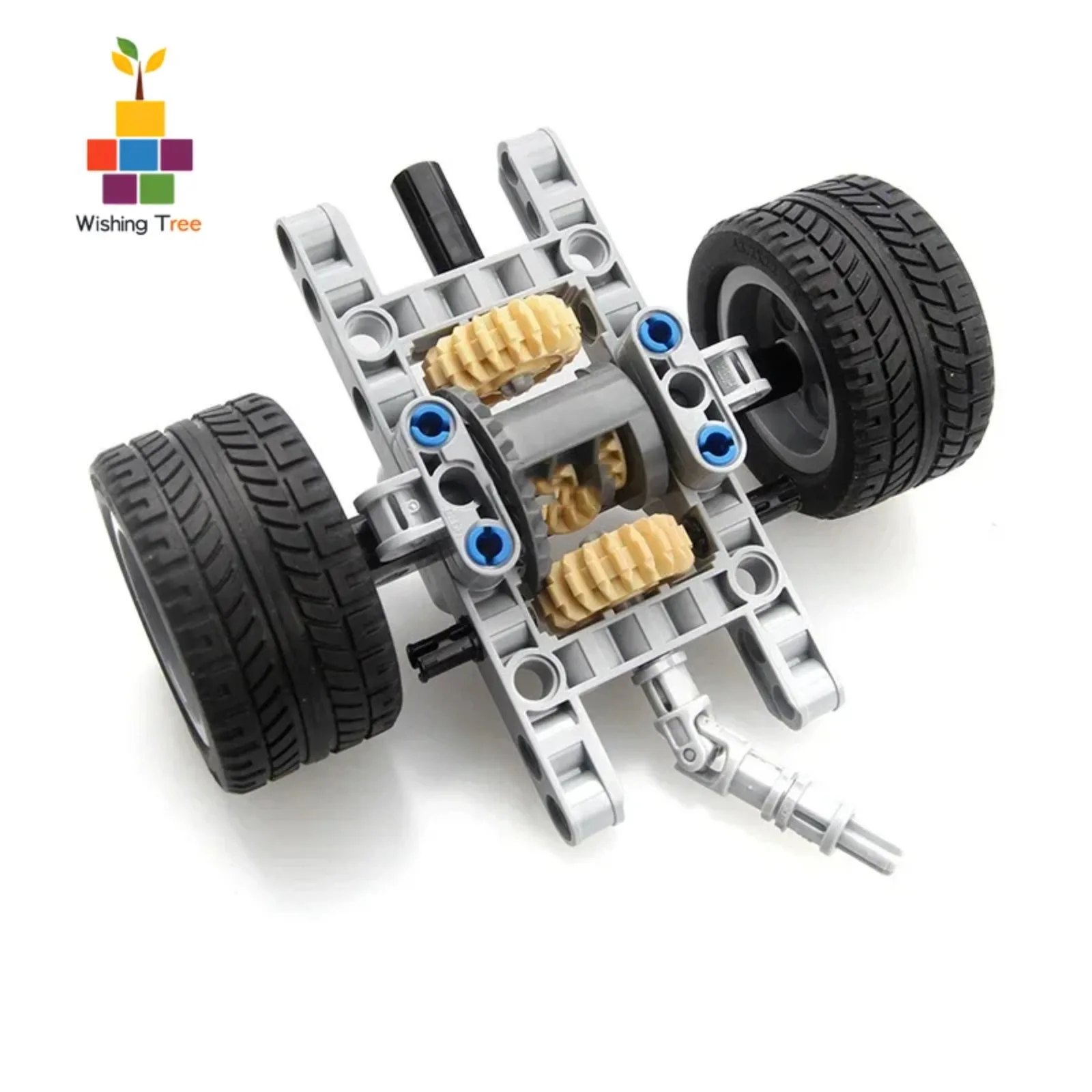 

MOC Building Blocks Car Chassis Model with Rear Drive System and Shock Absorbing for Teens and Adults