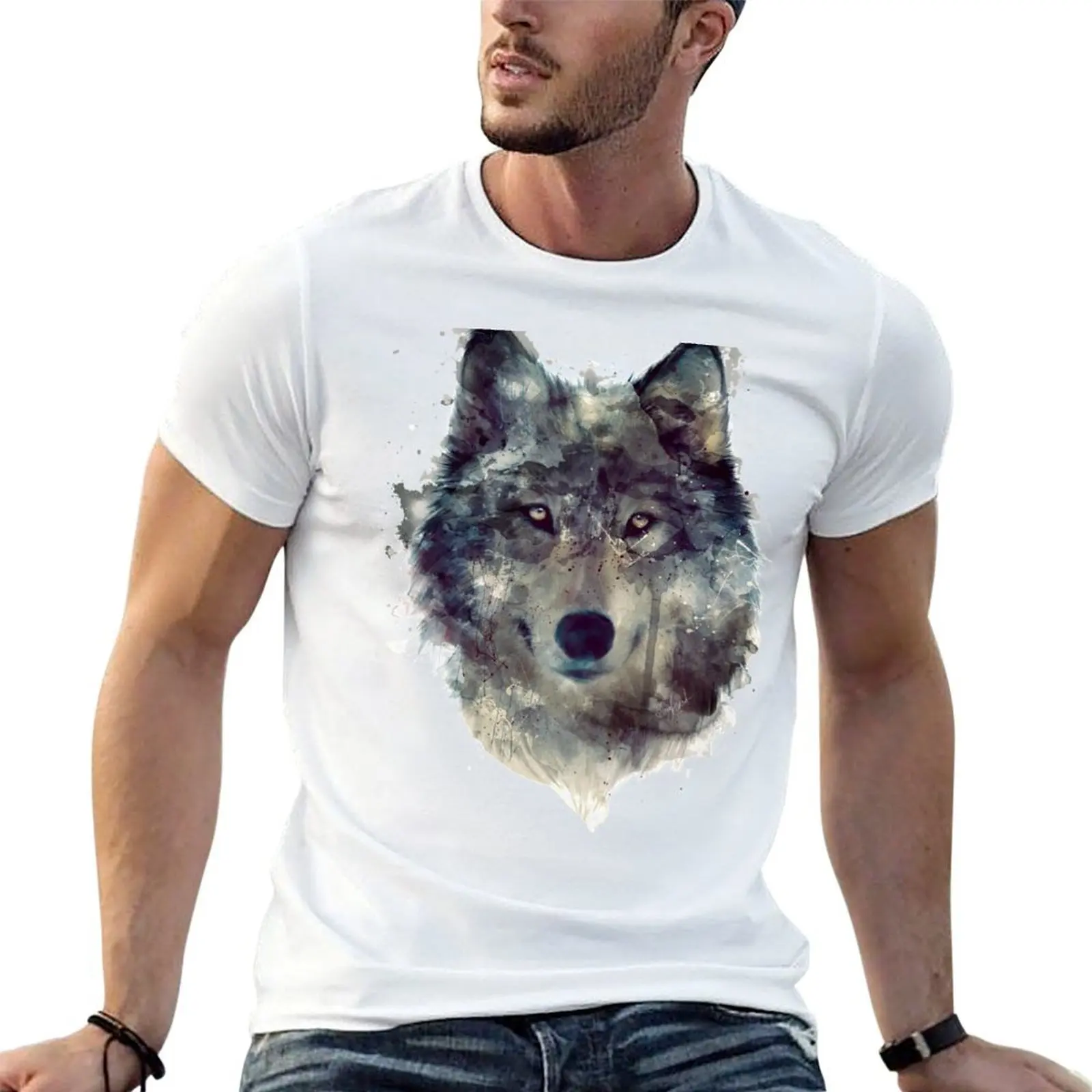 T-shirt Wolf // Persevere, grande taille, décontracté, à manches courtes