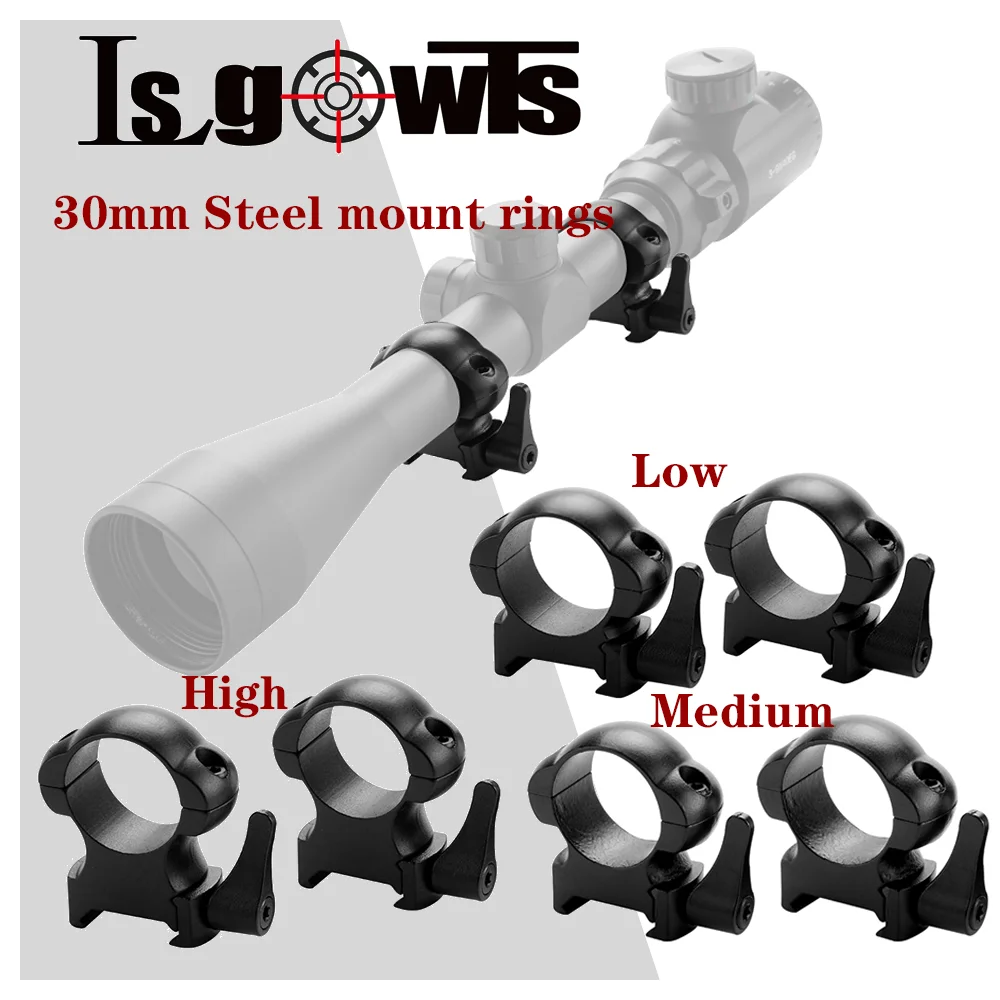 

LSGOWTS 2Pcs/Set Rifle Scope Steel Mounts Ring 25.4mm with 21mm Picatinny Rail Tactical Flashlight QD Mount Rings