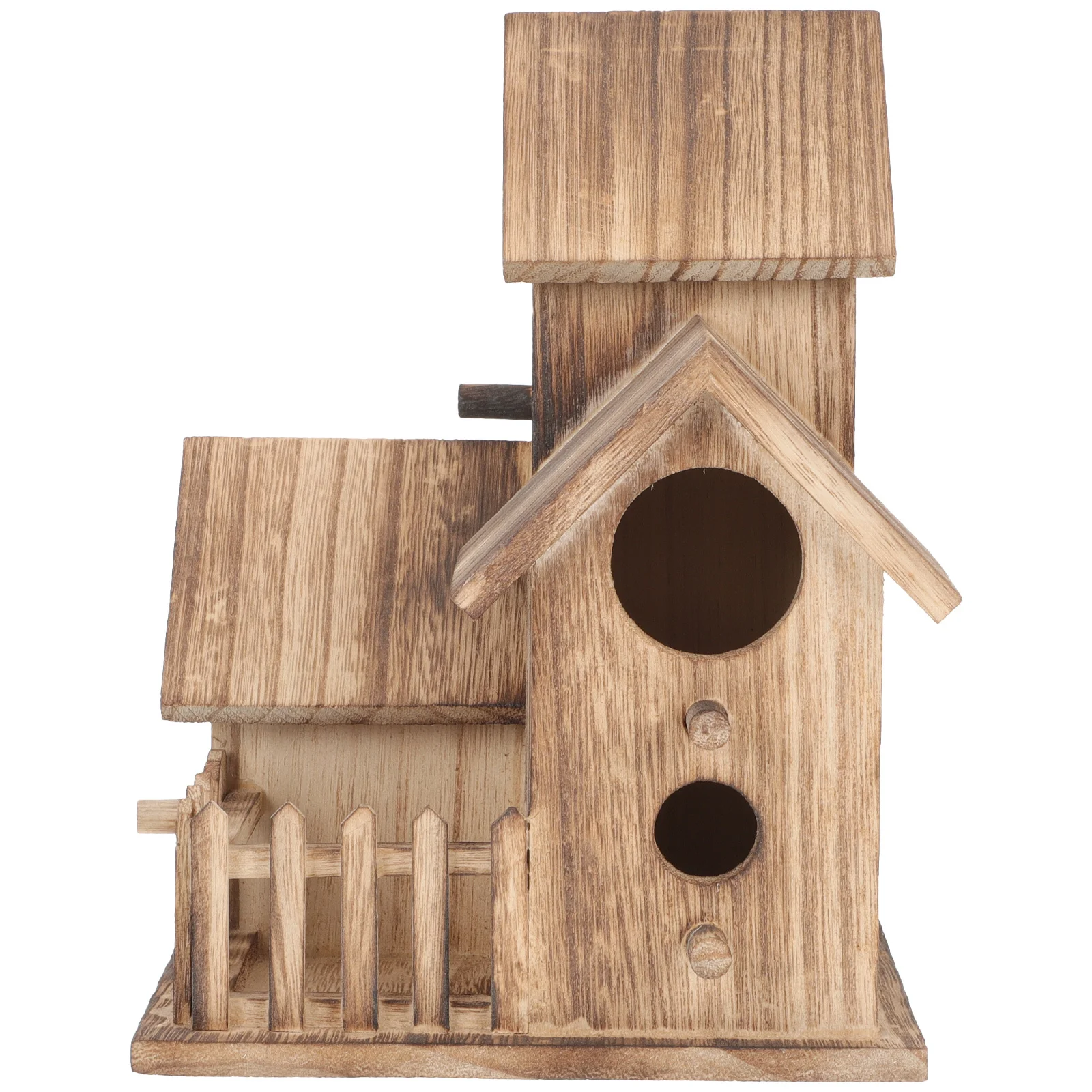 

Wooden Bird Breed Cottage for Small Parrots Finches Sparrows Lovebirds Outdoor Garden Nesting House with Hanger Lid Unfinished