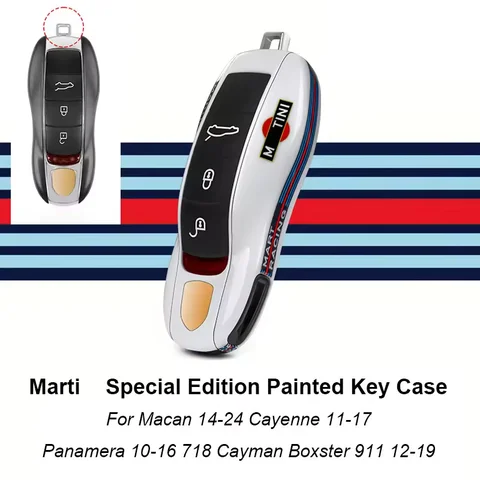 Для Porsche Panamera 92A Cayenne 95B Macan Cayman 718 Boxster 911 Taycan 2014-2025 автомобильный чехол для ключей с росписью в виде гриль, накладка в виде ракушки