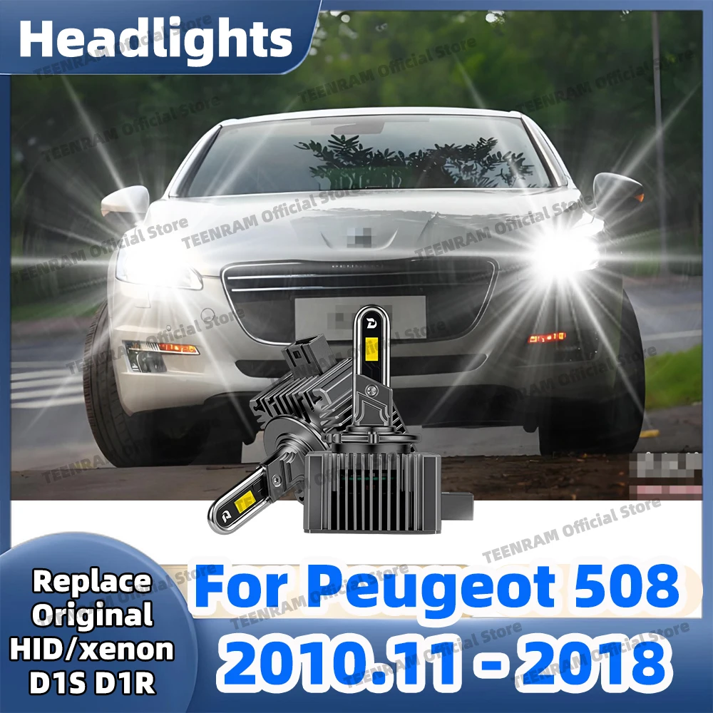 2x D1S D1R LED Headlights 50000LM Turbo Lamp Double U Copper Tube For Peugeot 508 2011 2012 2013 2014 2015 2016 2017 2018 508 SW