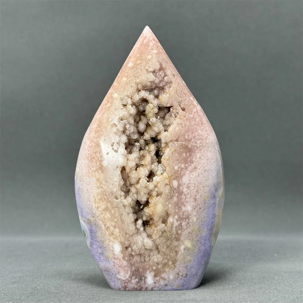 

Natural Pink Amethyst Agate Free Form Geode Torch Reiki Spiritual Meditation Witchcraft Prayer Altar Home Decor Gift