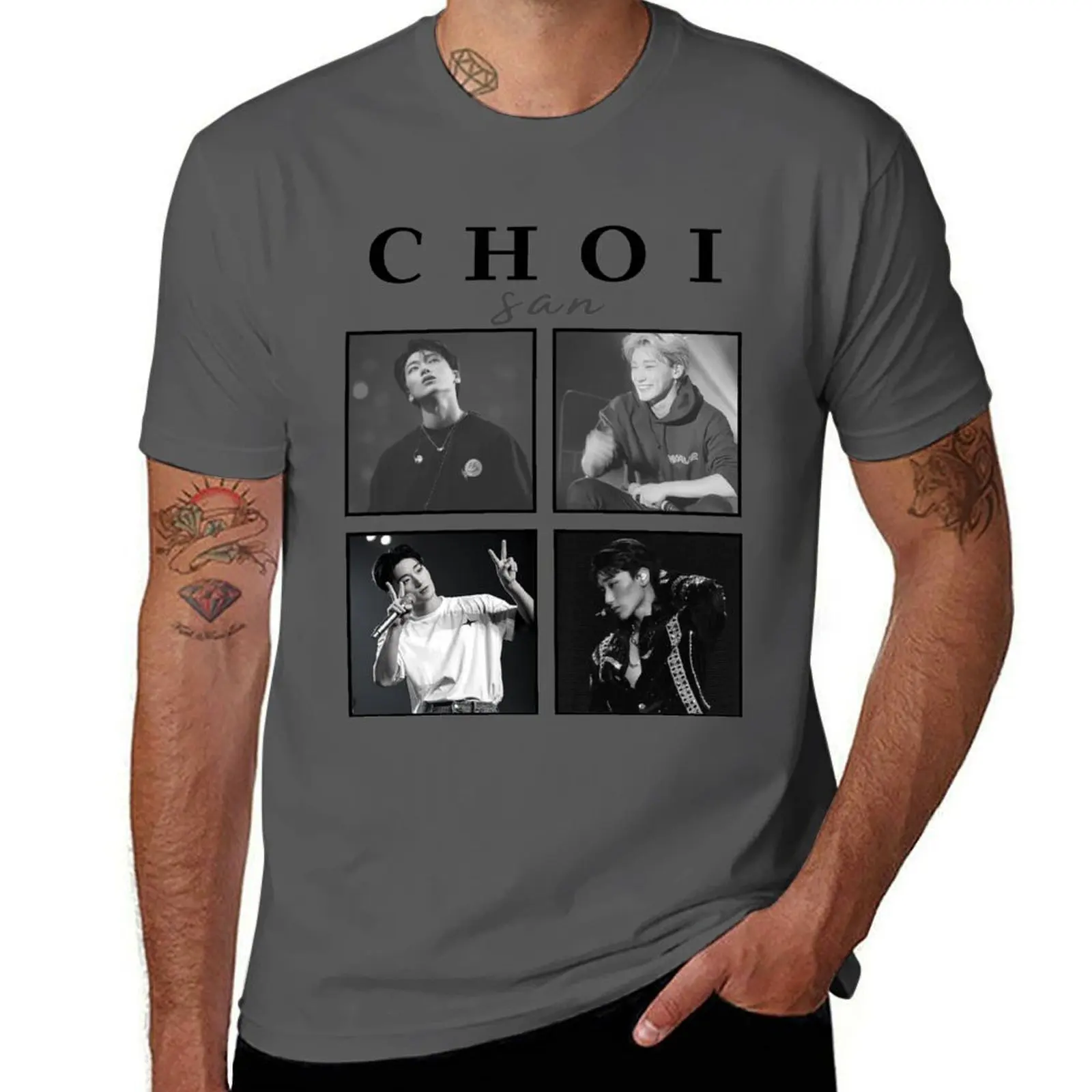 

Choi San (Ateez) Concert Poster (White Version) T-Shirt printed t shirts for man T-Shirt