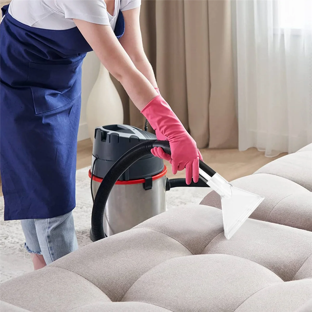 Ferramenta extratora ABRG grande cabeça transparente para limpeza de estofados e carpetes, varinha de vácuo para detalhamento de carro para extratores portáteis A