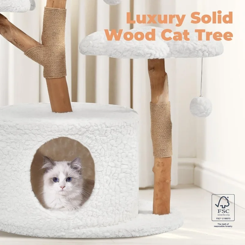 Modern cat tree, hand woven basket and flower stand and cat condo, cute and beautiful cat tree with scratching post