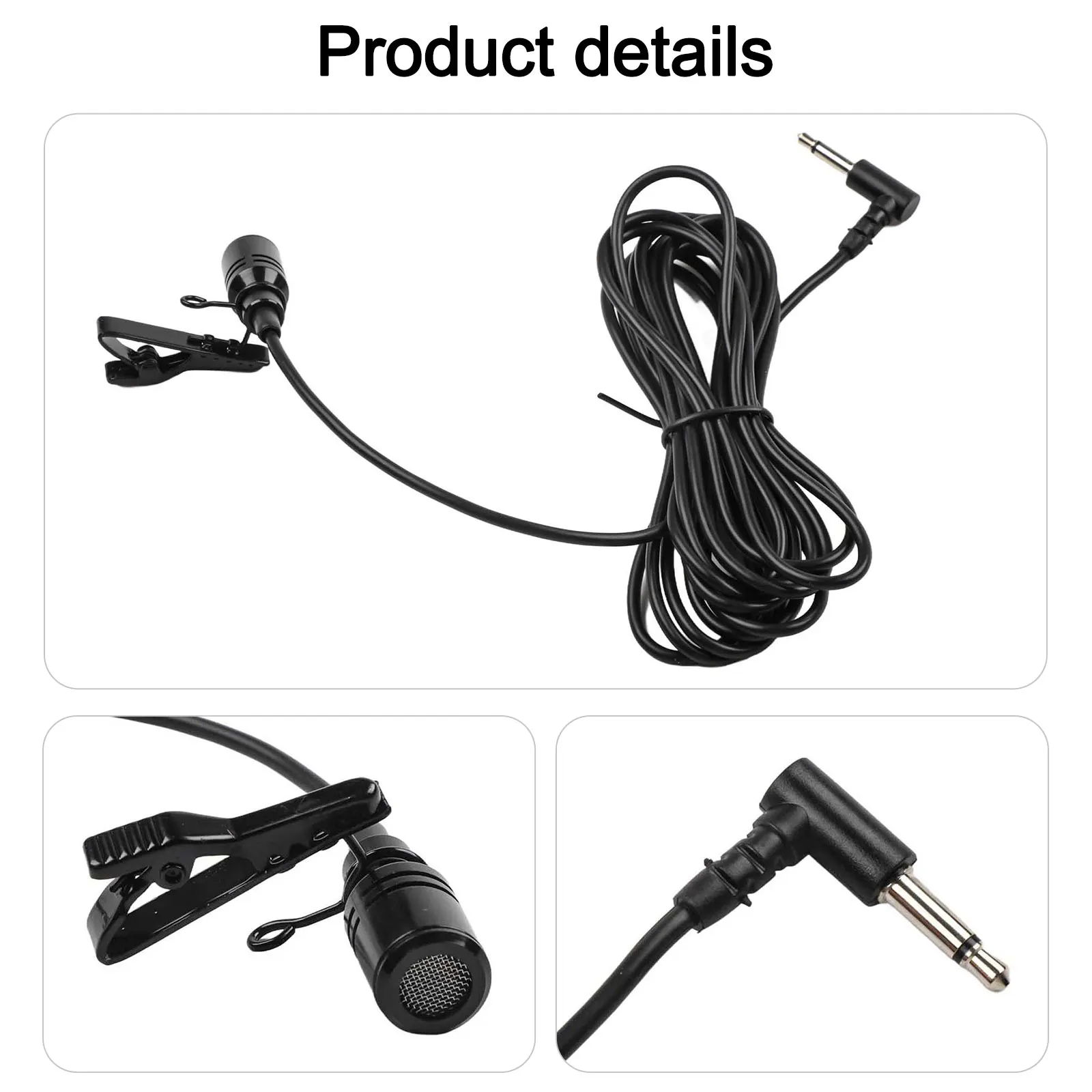 Car Microphone Car Radio Microphone 300CM Navigation Microphone Anti Noise Capability External Microphone Assembly Low Impedance