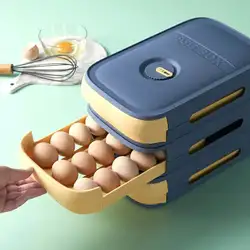 Egg Storage Container for Refrigerator Drawer Type Eggs Tray Fridge Organizer Food Containers Holder Plastic Kitchen Accessories